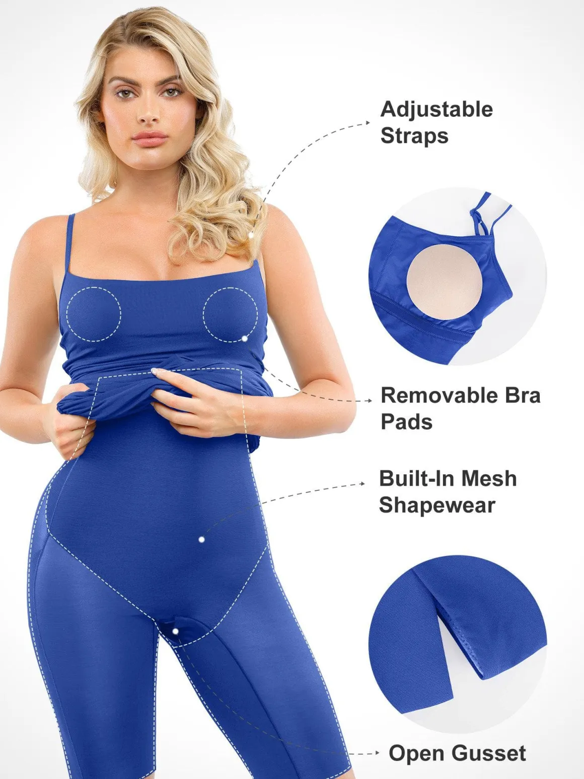 Shapewear Ruched Bodycon Midi Slip Dress
