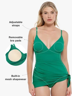 Shapewear Ruched Convertible One-Piece Swimsuit