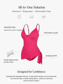Shapewear Ruched Convertible One-Piece Swimsuit