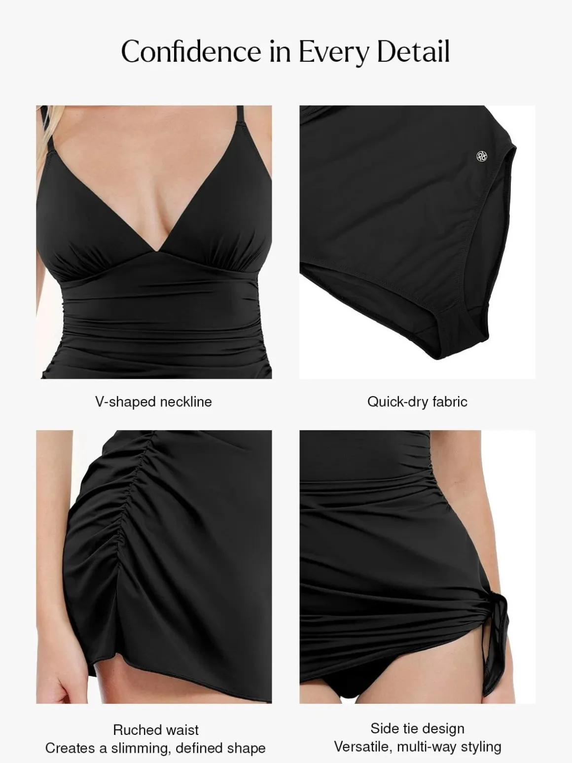 Shapewear Ruched Convertible One-Piece Swimsuit