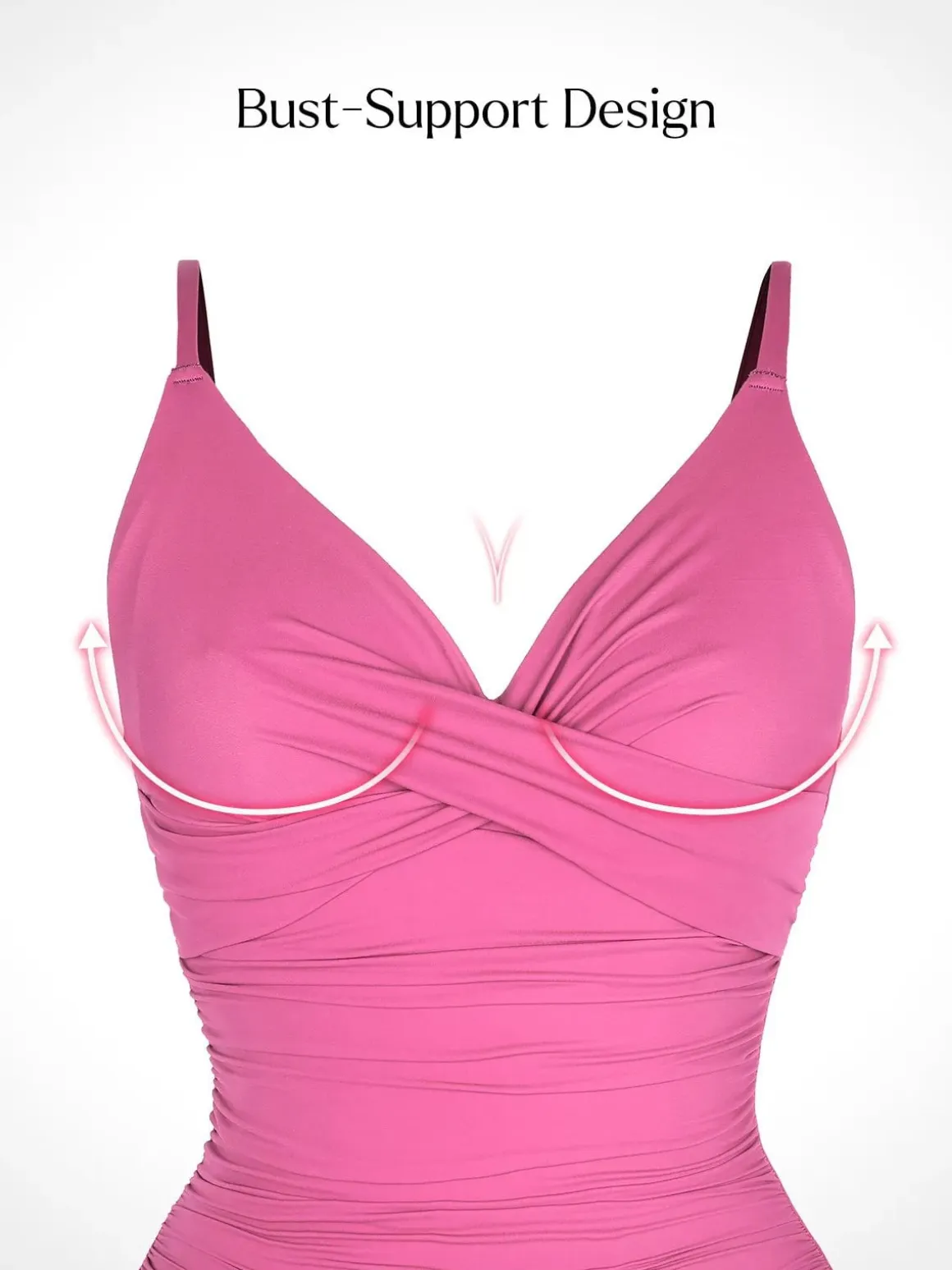 Shapewear Ruched Cross-Front Sculpting One-Piece Swimsuit