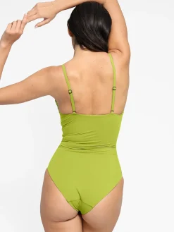 Shapewear Ruched Cross-Front Sculpting One-Piece Swimsuit