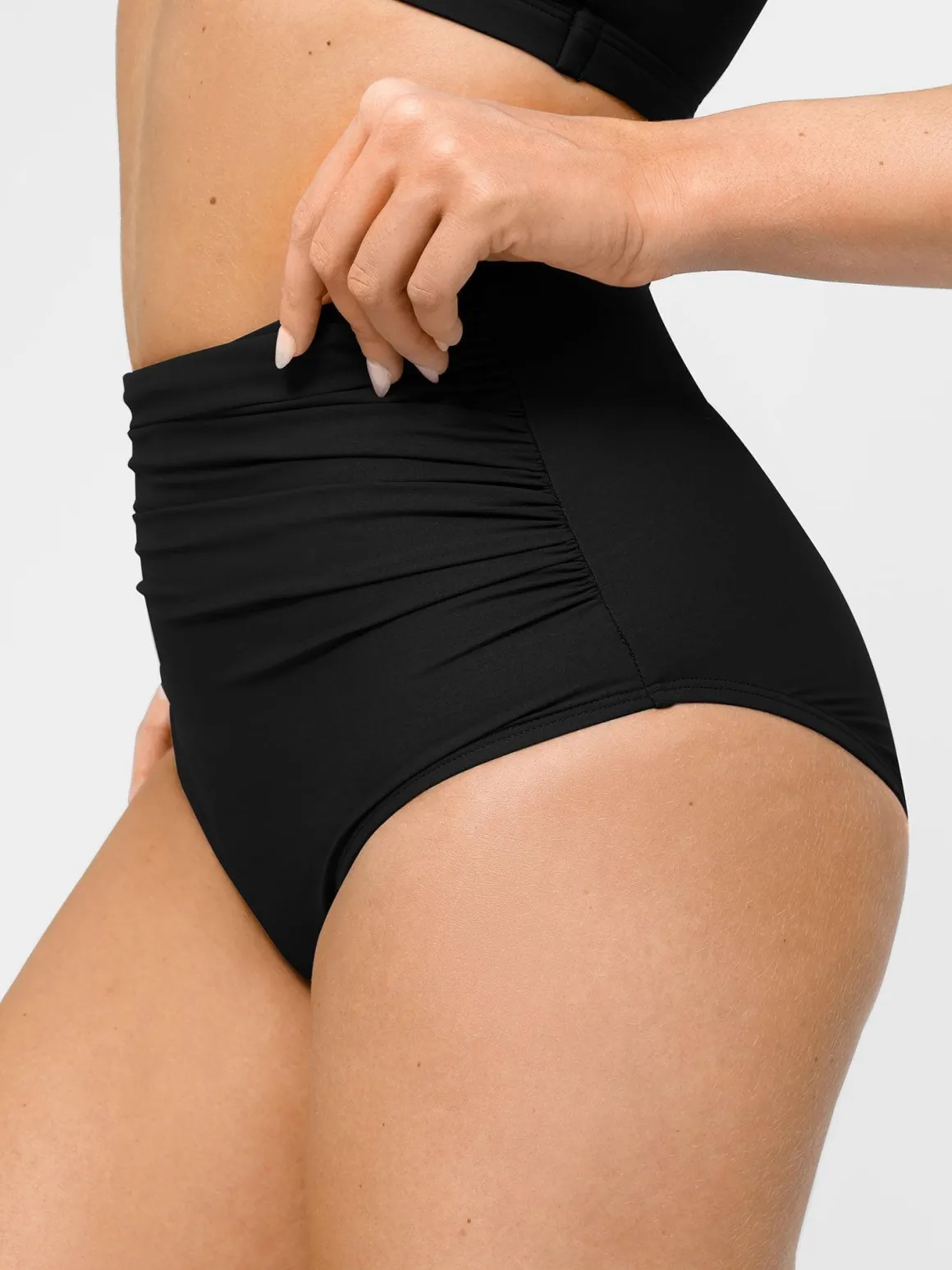 Shapewear Ruched High-Waist Sculpting Bikini Bottom