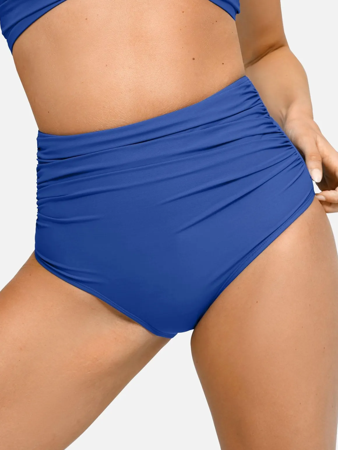 Shapewear Ruched High-Waist Sculpting Bikini Bottom