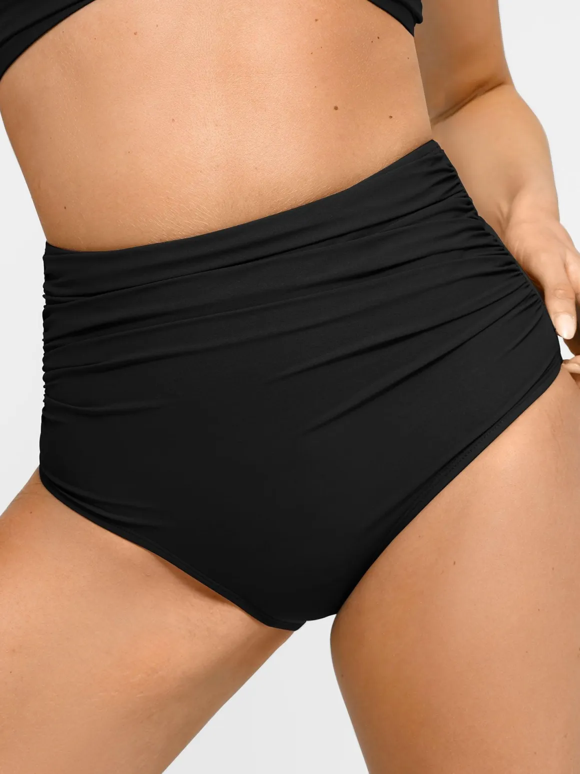 Shapewear Ruched High-Waist Sculpting Bikini Bottom