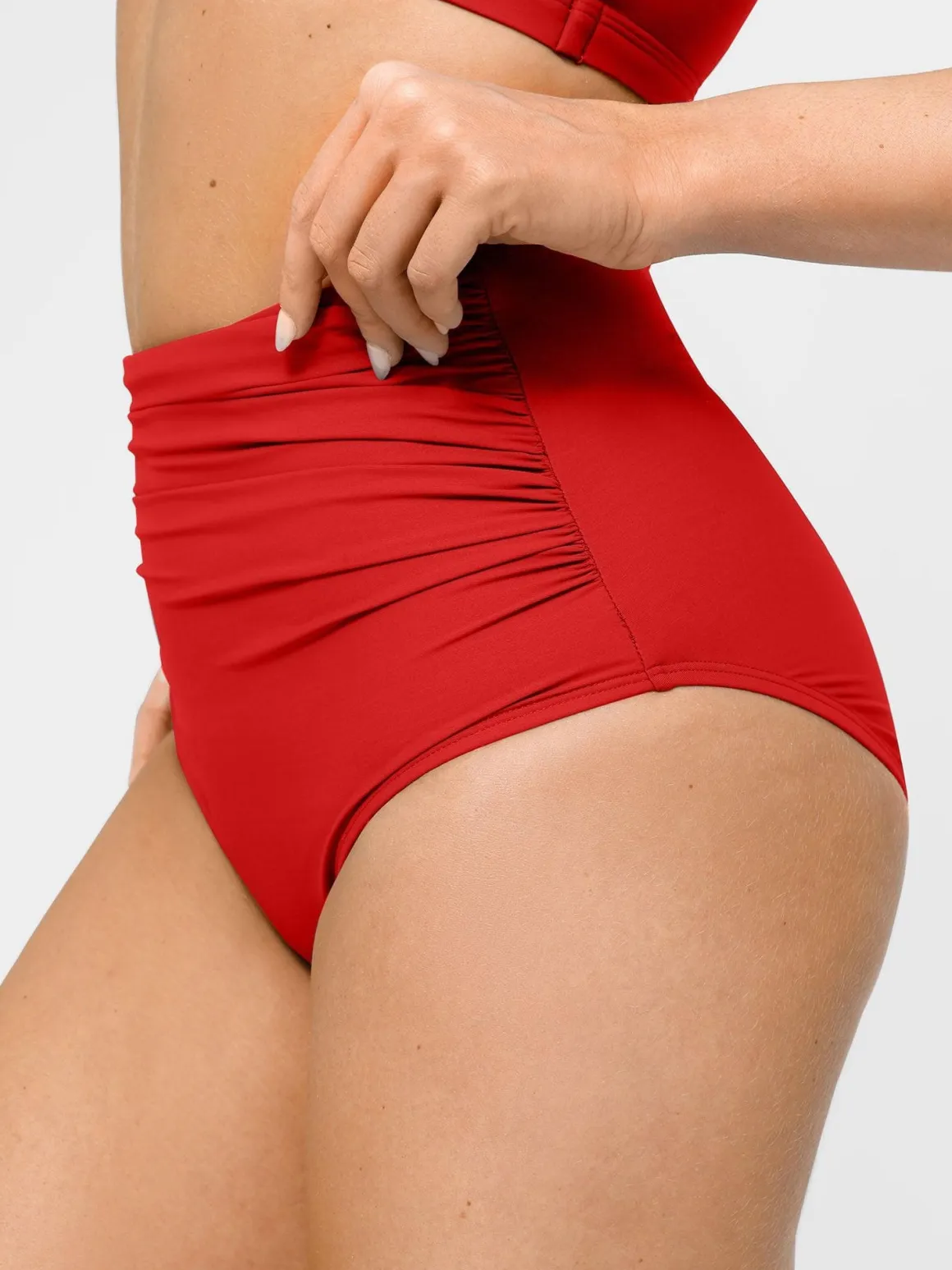 Shapewear Ruched High-Waist Sculpting Bikini Bottom
