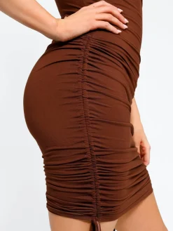 Shapewear Ruched Modal Bodycon Mini Slip Dress