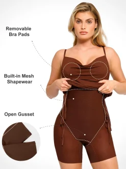 Shapewear Ruched Modal Bodycon Mini Slip Dress