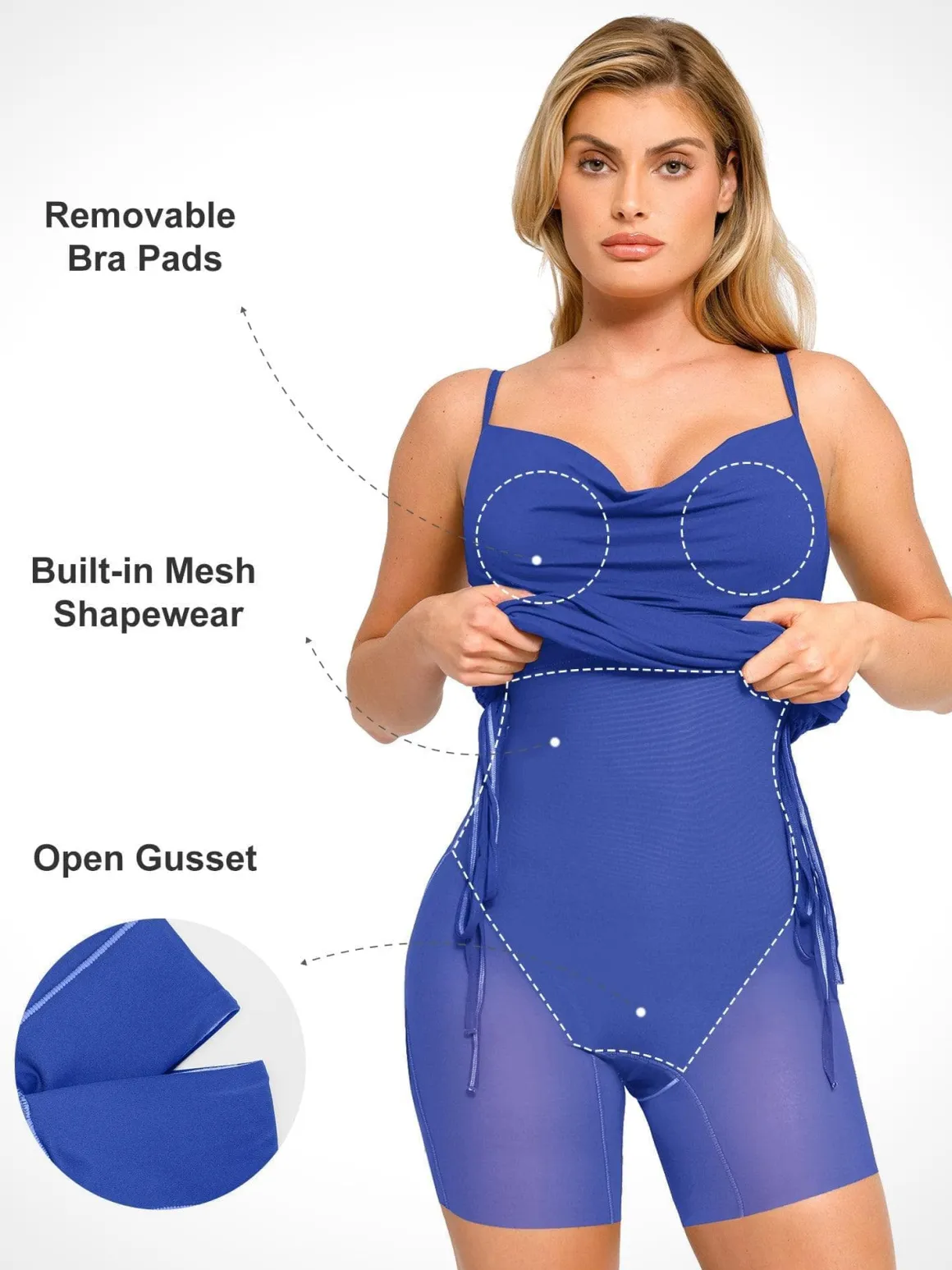 Shapewear Ruched Modal Bodycon Mini Slip Dress