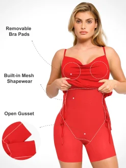 Shapewear Ruched Modal Bodycon Mini Slip Dress