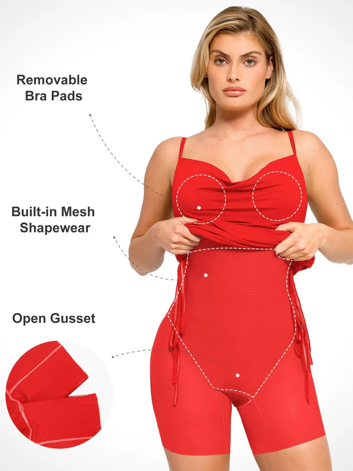 Shapewear Ruched Modal Bodycon Mini Slip Dress