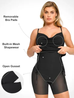 Shapewear Ruched Modal Bodycon Mini Slip Dress