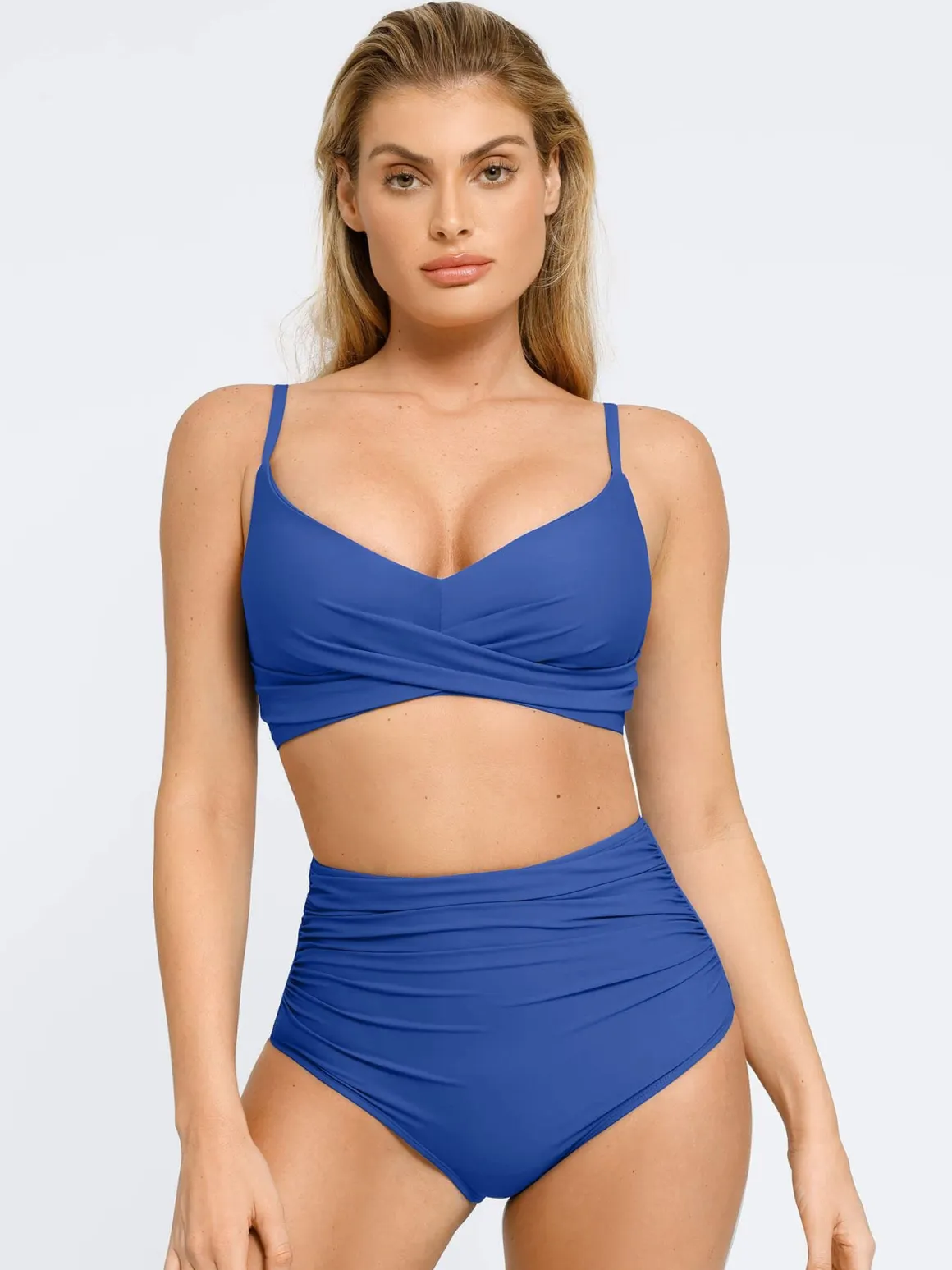 Shapewear Ruched Sculpting Bikini Top and Bottom Set