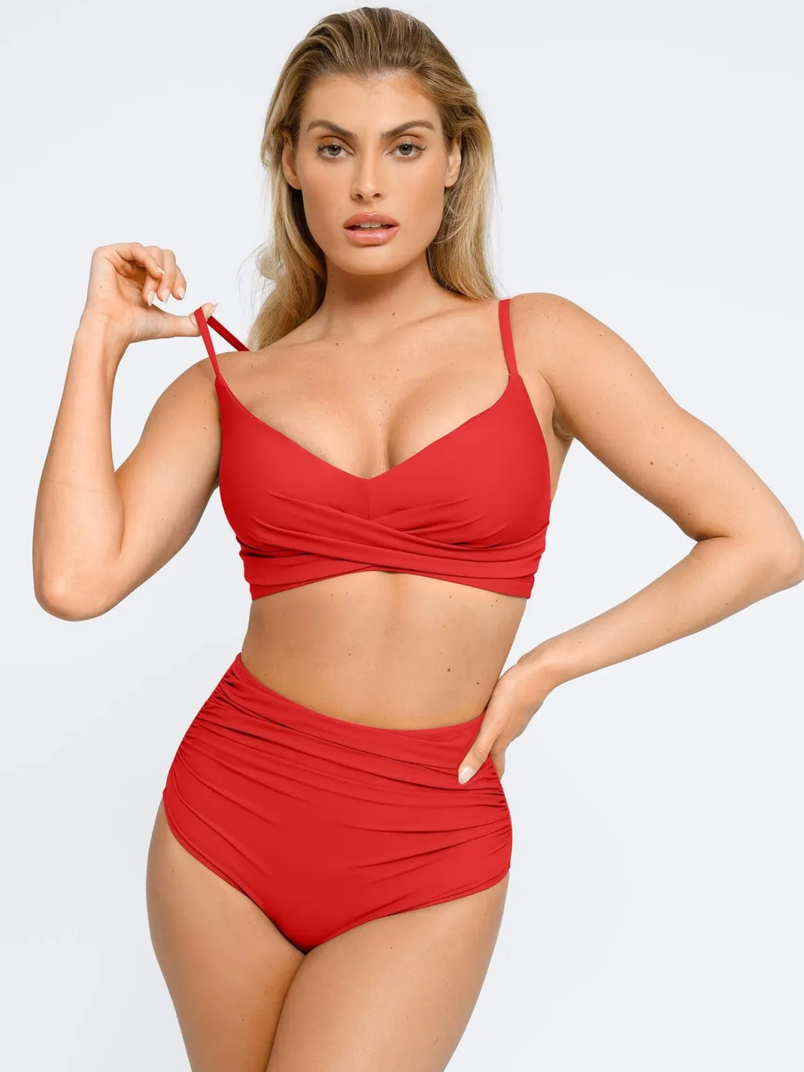 Shapewear Ruched Sculpting Bikini Top and Bottom Set