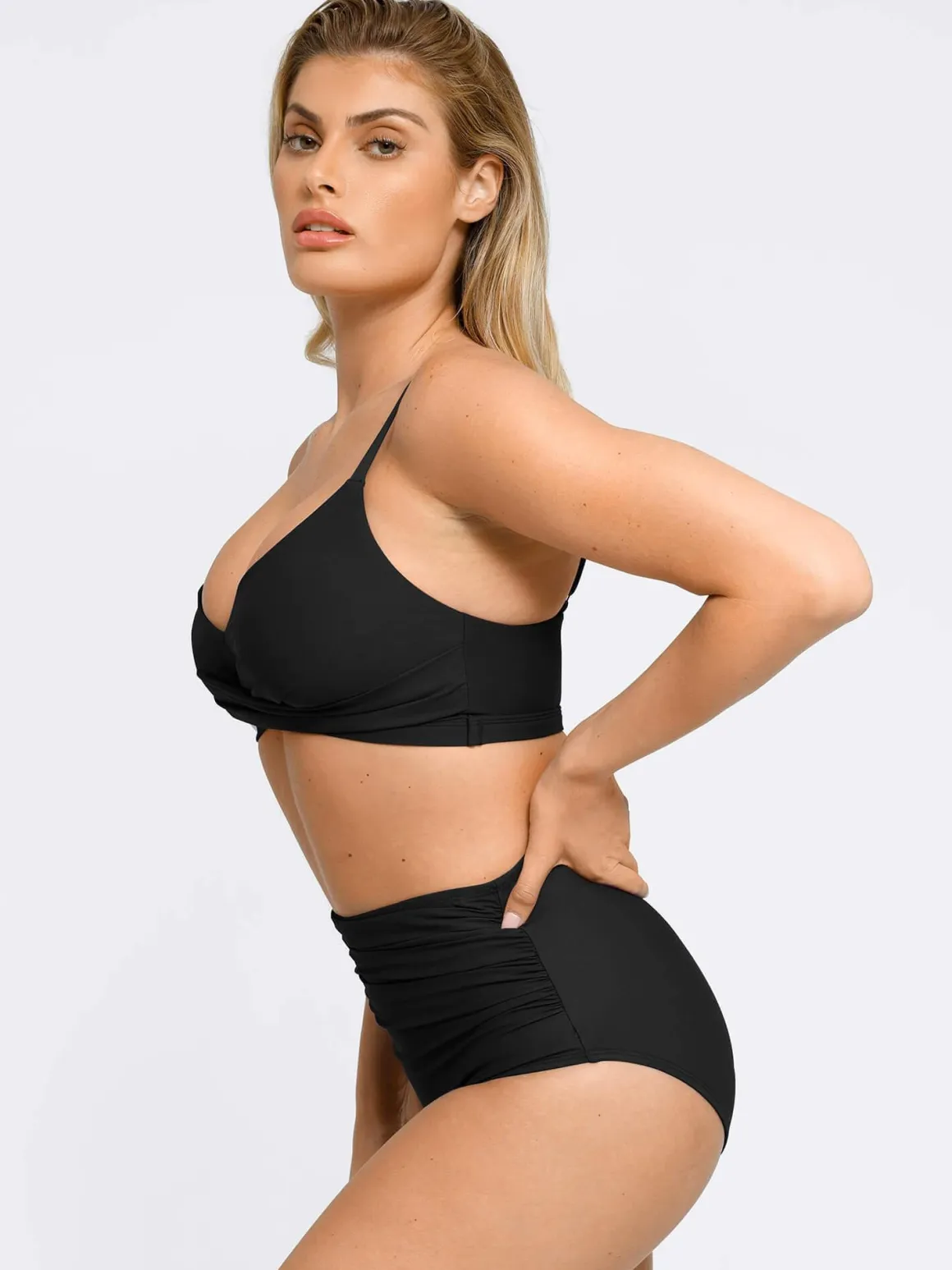 Shapewear Ruched Sculpting Bikini Top and Bottom Set