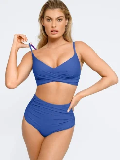 Shapewear Ruched Sculpting Bikini Top and Bottom Set