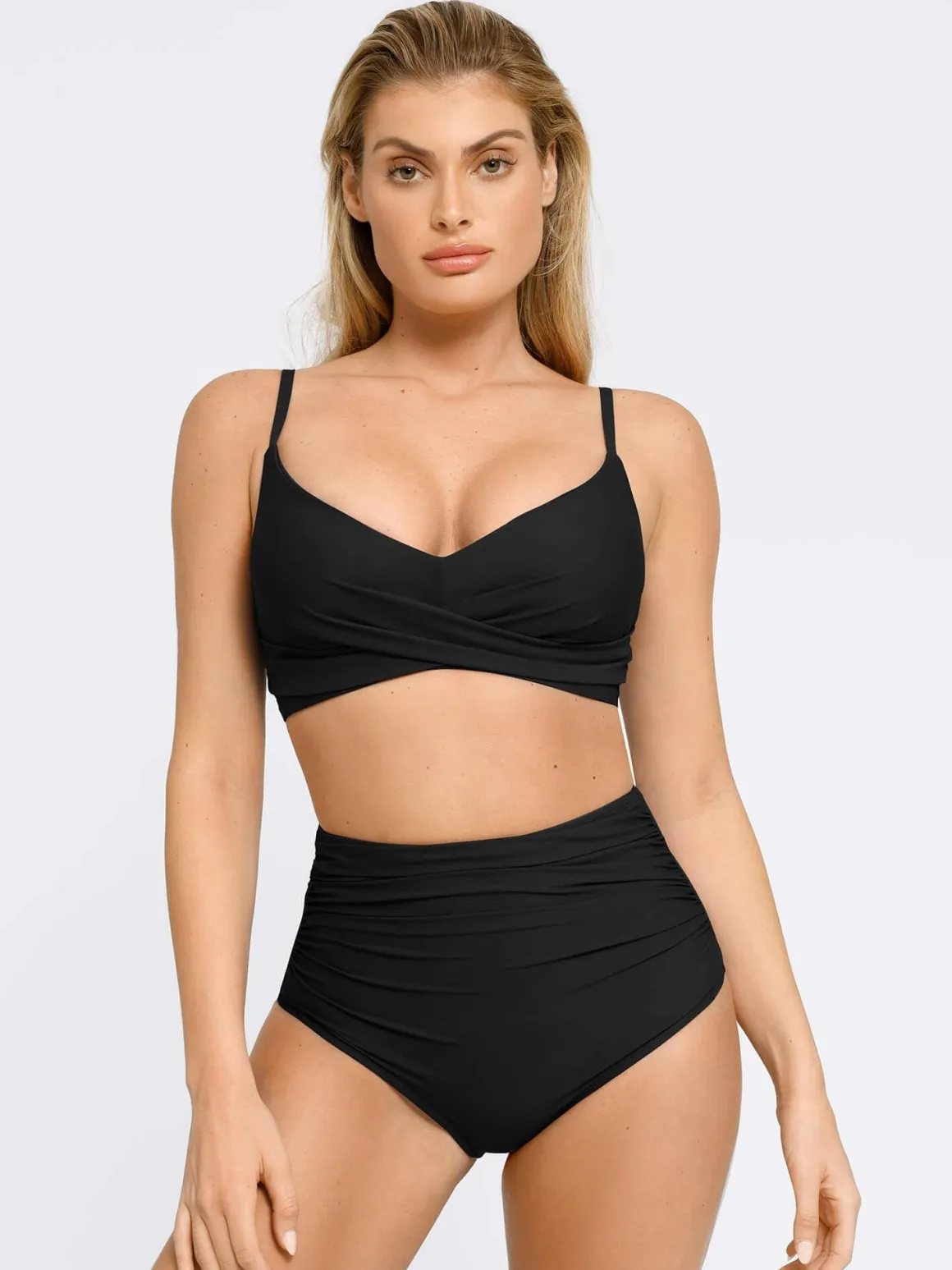 Shapewear Ruched Sculpting Bikini Top and Bottom Set