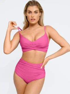 Shapewear Ruched Sculpting Bikini Top and Bottom Set