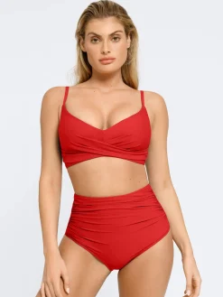 Shapewear Ruched Sculpting Bikini Top and Bottom Set