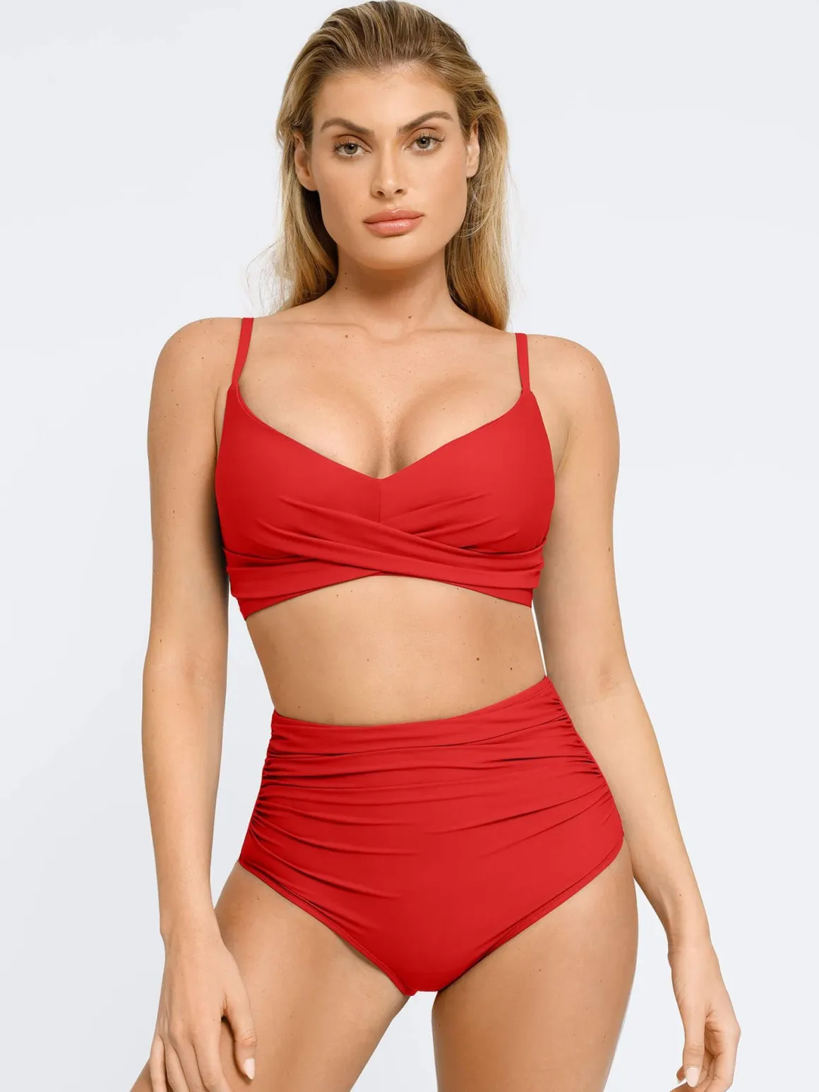 Shapewear Ruched Sculpting Bikini Top and Bottom Set