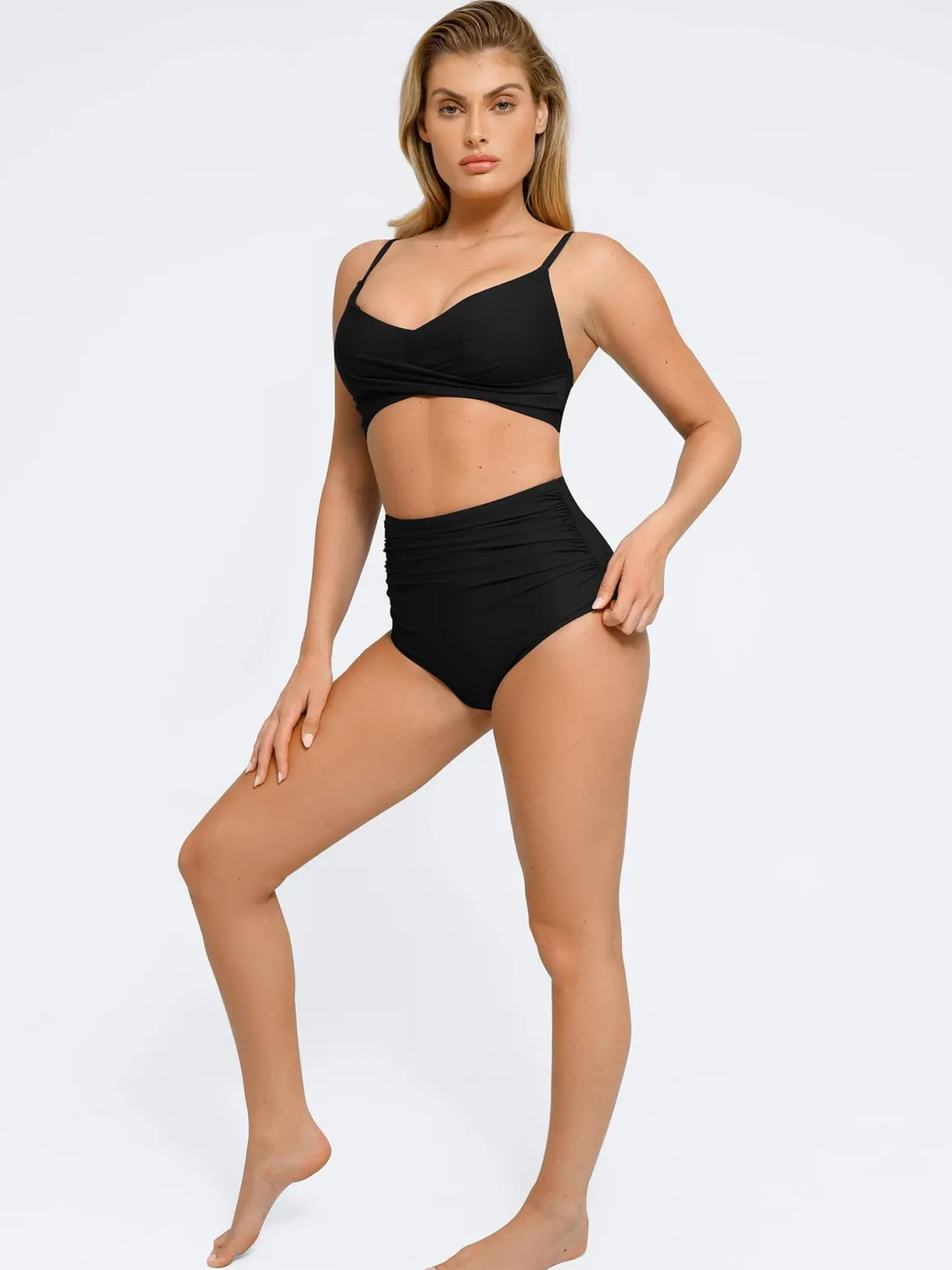 Shapewear Ruched Sculpting Bikini Top and Bottom Set