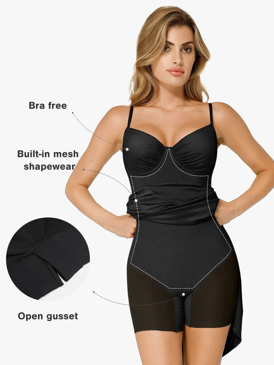 Shapewear Ruched Shine Sculpting Maxi Slip Dress