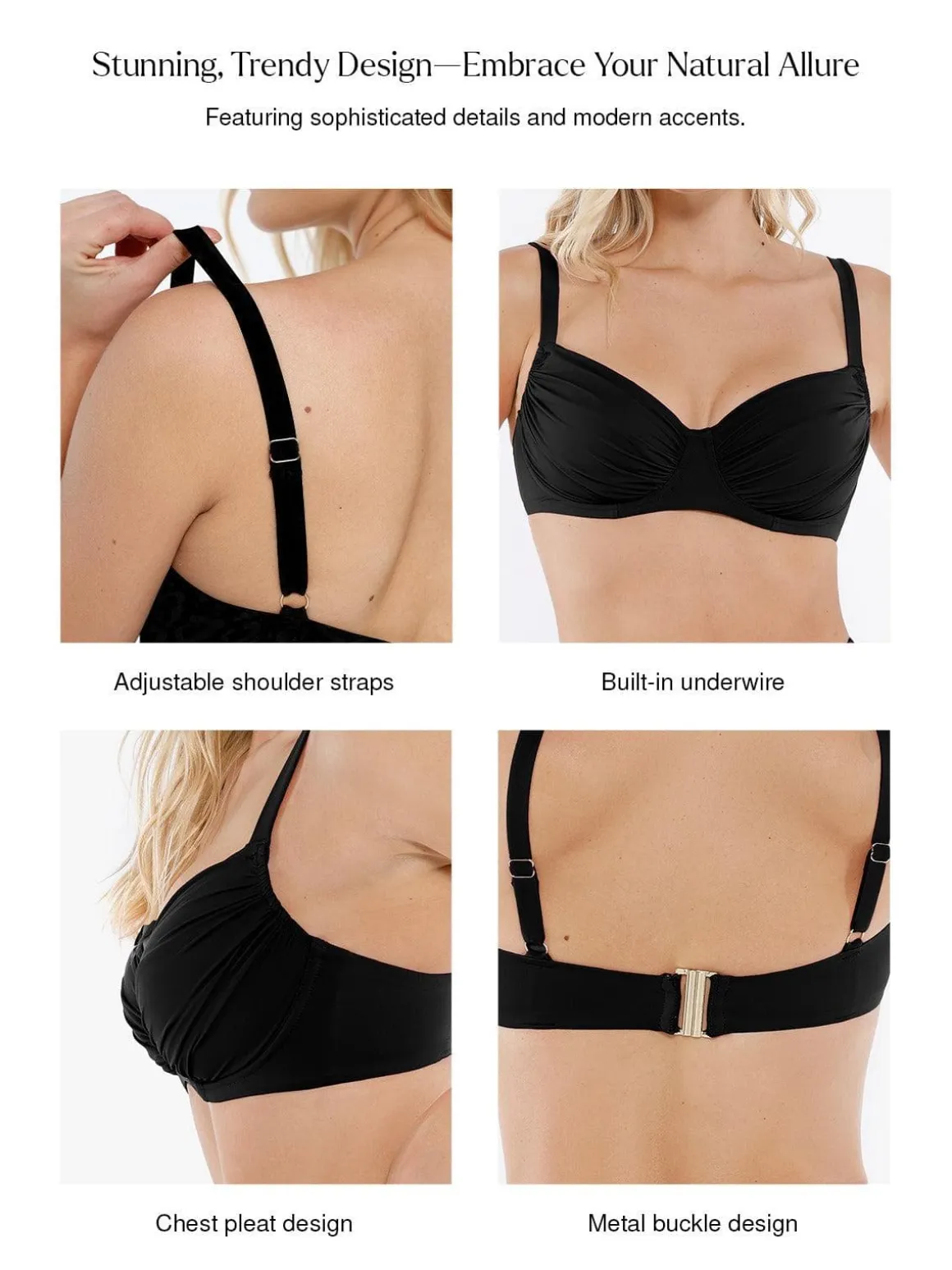 Shapewear Ruched Underwire Bikini Top