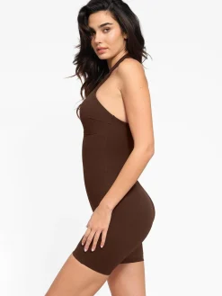 Shapewear Sculpting Cutaway Halter Romper