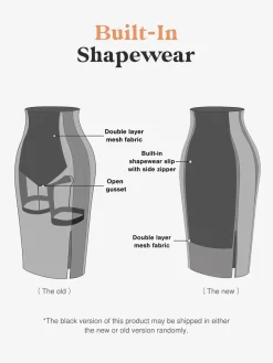 Shapewear Sculpting Faux Leather Front Slit Midi Skirt