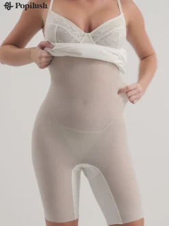 Shapewear Sculpting Lace Corset Midi Slip Dress