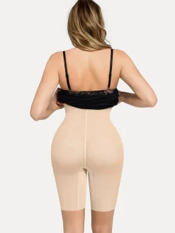 Shapewear Sculpting Lace Corset Midi Slip Dress
