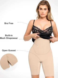 Shapewear Sculpting Lace Corset Midi Slip Dress