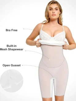 Shapewear Sculpting Lace Corset Midi Slip Dress