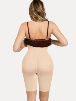 Shapewear Sculpting Lace Corset Midi Slip Dress
