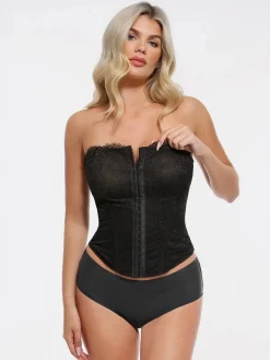 Shapewear Sculpting Leopard Mesh Detachable Strap Corset Top