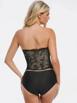 Shapewear Sculpting Leopard Mesh Detachable Strap Corset Top