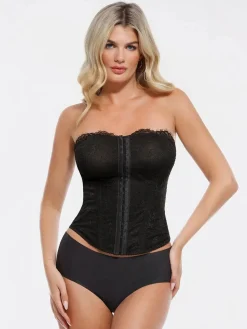 Shapewear Sculpting Leopard Mesh Detachable Strap Corset Top