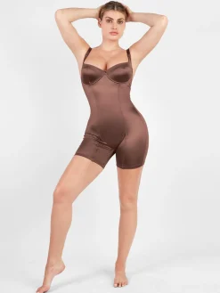 Shapewear Sculpting Shine Mid-Thigh Corset Romper