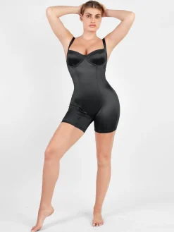 Shapewear Sculpting Shine Mid-Thigh Corset Romper
