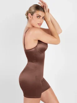 Shapewear Sculpting Shine Mid-Thigh Corset Romper