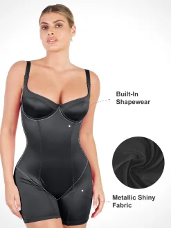 Shapewear Sculpting Shine Mid-Thigh Corset Romper