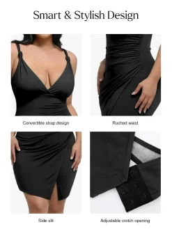 Shapewear Sculpting Side Slit Mini Dress