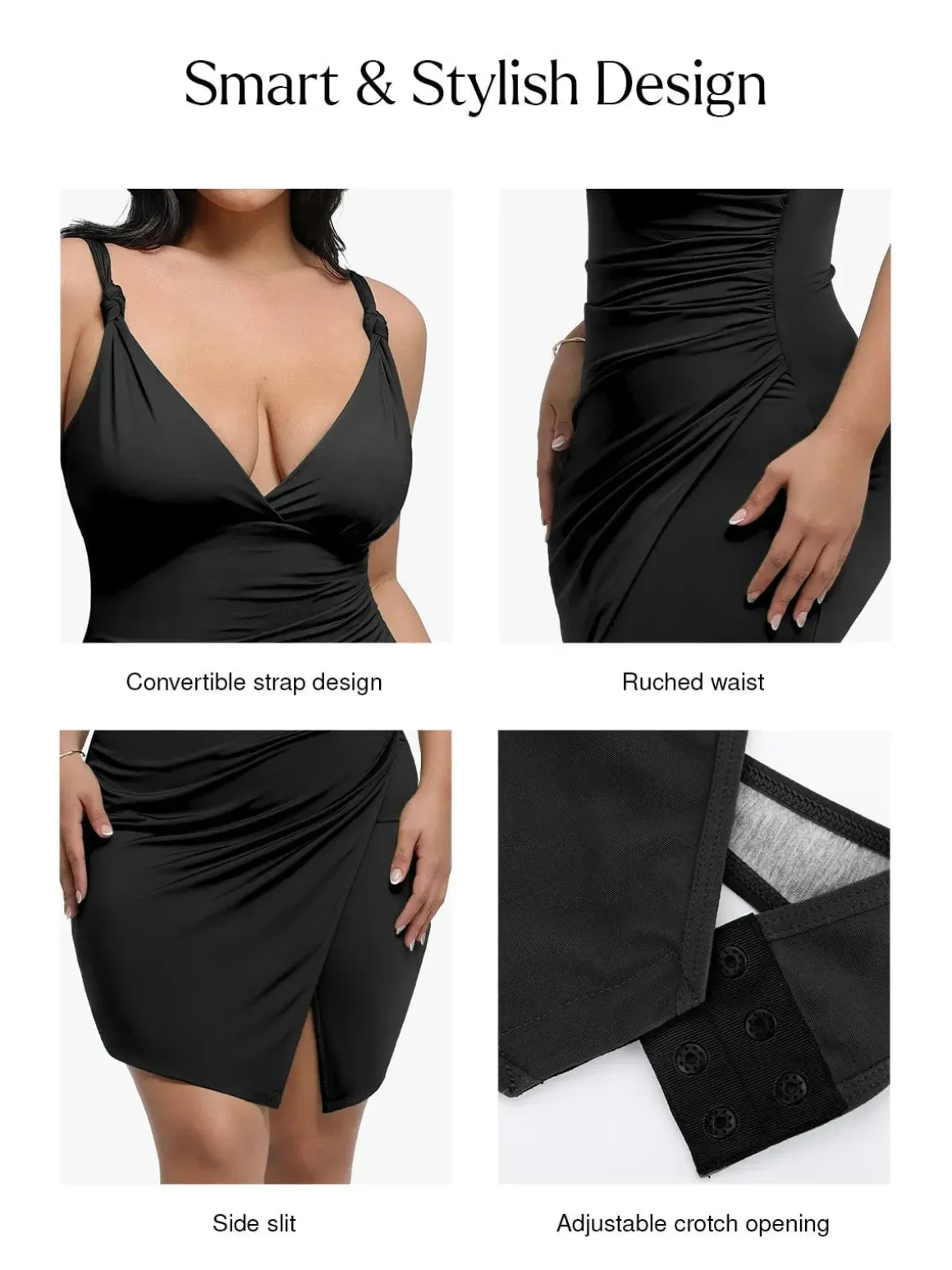 Shapewear Sculpting Side Slit Mini Dress