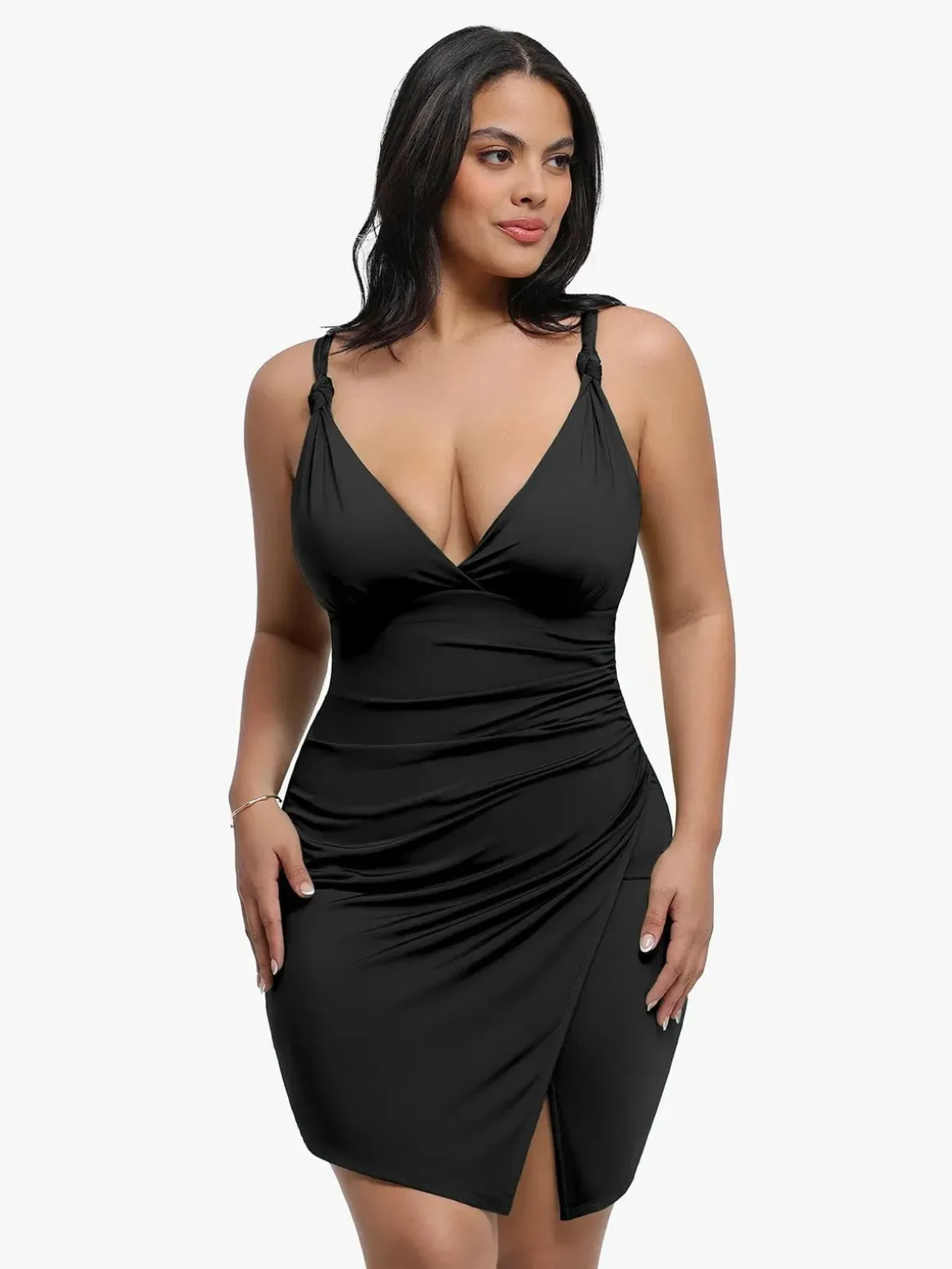 Shapewear Sculpting Side Slit Mini Dress