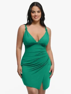 Shapewear Sculpting Side Slit Mini Dress