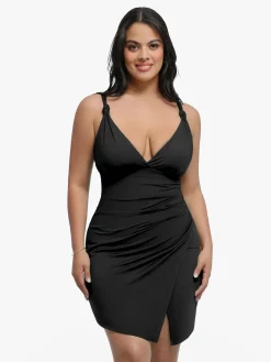 Shapewear Sculpting Side Slit Mini Dress