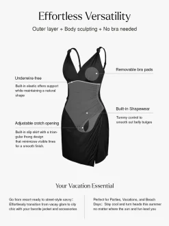 Shapewear Sculpting Side Slit Mini Dress