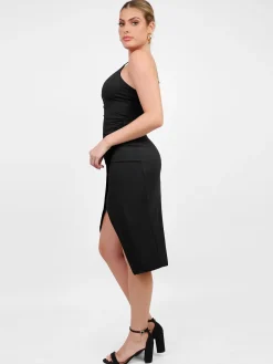Shapewear Sculpting Wrap Midi Slip Dress