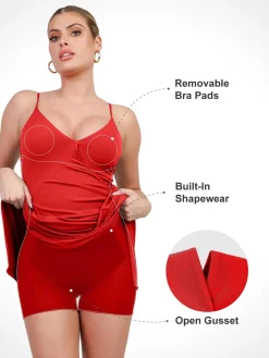 Shapewear Sculpting Wrap Midi Slip Dress