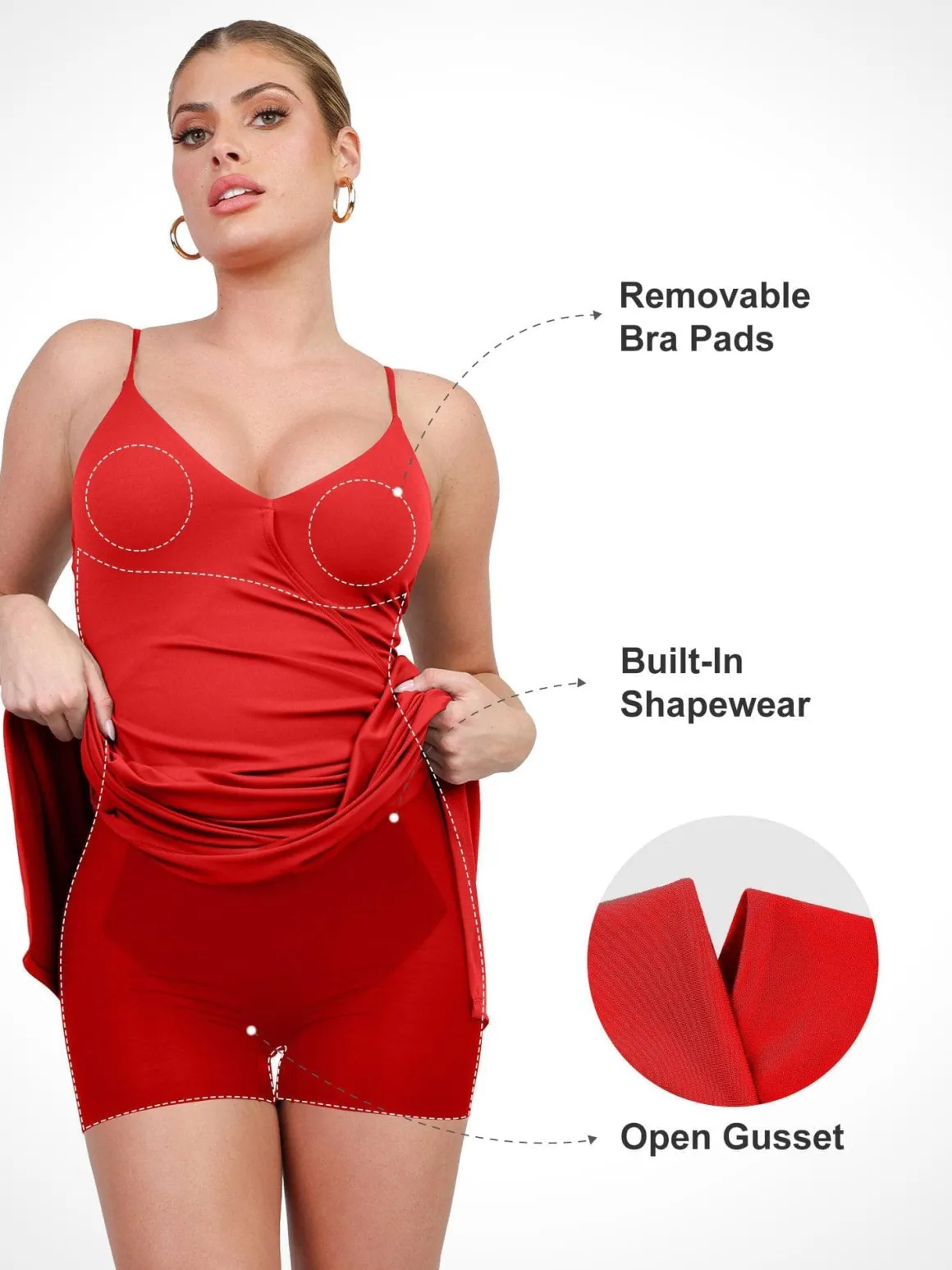 Shapewear Sculpting Wrap Midi Slip Dress